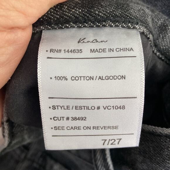 NWT KanCan Women Gray 100% Cotton Mom Style Vici Distressed Jeans Sz  7/27 - Picture 7 of 7